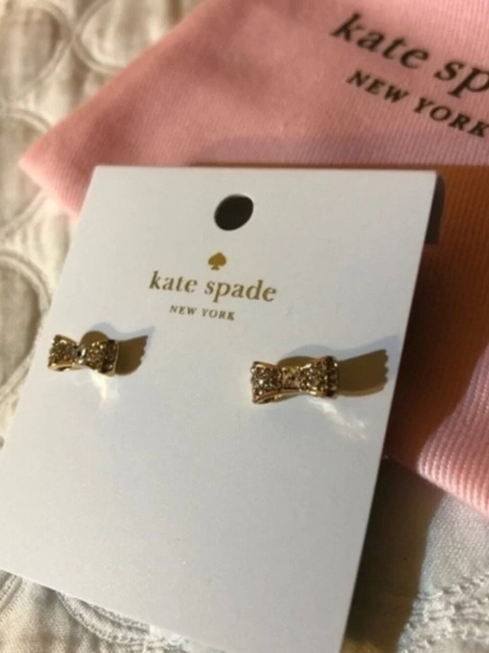 Kate Spade New York Pavé Bow Stud Earrings NWT